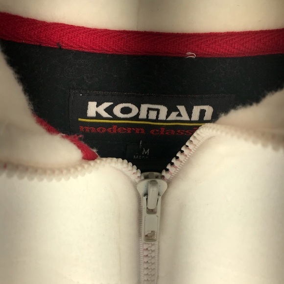 NWOT Koman sz M off white 1/4 zipper fleece - Picture 5 of 8